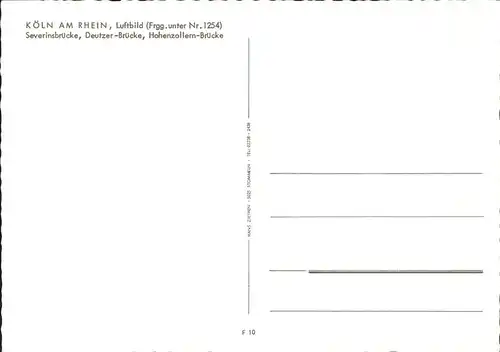 Koeln Rhein mit Severins Deutzer u.Hohenzollern Bruecke Kat. Koeln