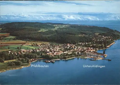 Unteruhldingen mit Pfahlbauten Kat. Uhldingen Muehlhofen