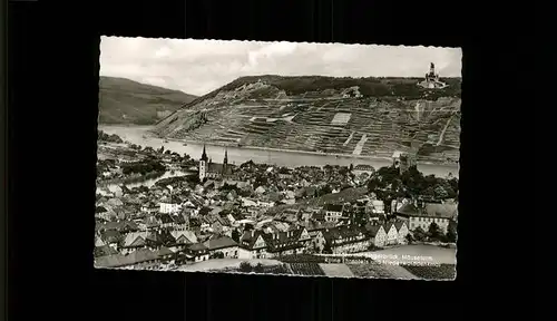 Bingen Rhein mit Ruine Ehrenfels Kat. Bingen am Rhein