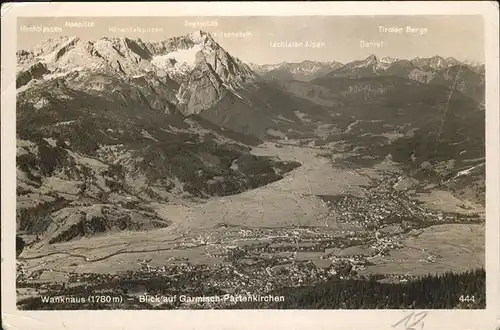 Garmisch Partenkirchen Blick vom Wanknaus Kat. Garmisch Partenkirchen