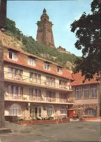 Kyffhaeuserdenkmal mit FDGB Erholungsheim "Glueck auf" Kat. Bad Frankenhausen