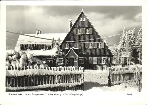 Altenberg Erzgebirge Waldschaenke "Altes Raupennest" im Winter / Geising /Saechsische Schweiz-Osterzgebirge LKR