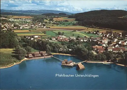 Unteruhldingen mit Pfahlbauten Kat. Uhldingen Muehlhofen