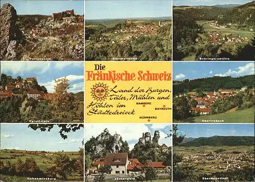 Behringersmuehle mit Obertrubach (Die Fraenkische Schweiz) Kat. Goessweinstein