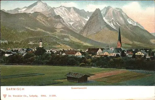 Garmisch Partenkirchen Panorama mit Alpen Kat. Garmisch Partenkirchen