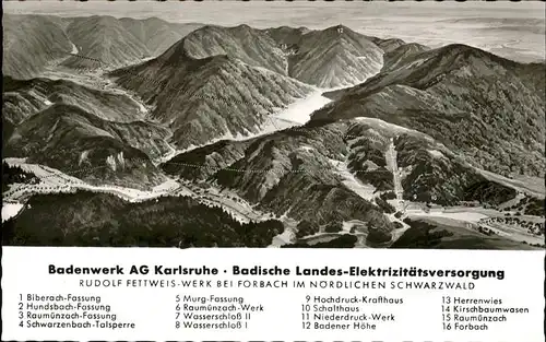 Forbach Baden Rud Fettweiss Werk Panoramakarte Kat. Forbach