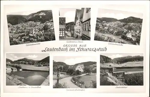 Lautenbach Durbach Gesamtansicht Gasthaus Sonne Schwimmbad Gasthaus Lautenfels Stauweiher Kat. Durbach