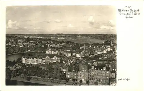 Kiel Blick vom Rathausturm auf Stadt und Hafen Kat. Kiel