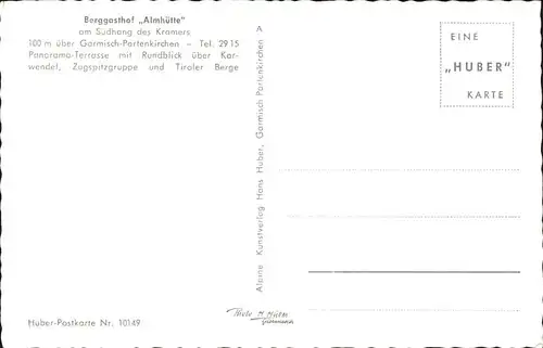 Garmisch Partenkirchen Berggasthof Almhuette am Kramer Suedhang Kat. Garmisch Partenkirchen