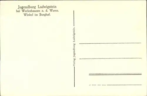 Werleshausen Jugendburg Ludwigstein Winkel im Burghof Kat. Witzenhausen