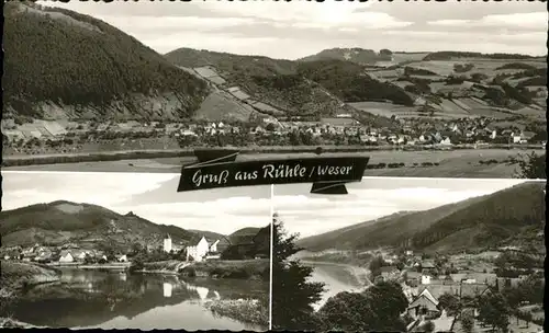 Ruehle Oberweser Panorama Teilansichten Kat. Bodenwerder