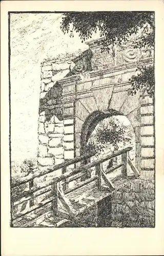 Hohentwiel Portal zur oberen Festung Zeichnung Kat. Singen (Hohentwiel)