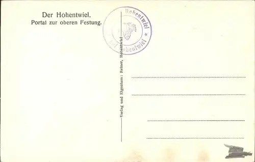 Hohentwiel Portal zur oberen Festung Zeichnung Kat. Singen (Hohentwiel)