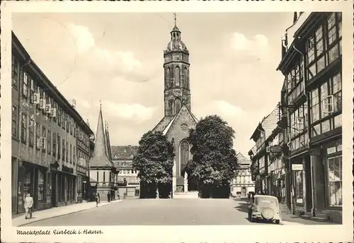 Einbeck Niedersachsen Marktplatz mit Kirche Kat. Einbeck
