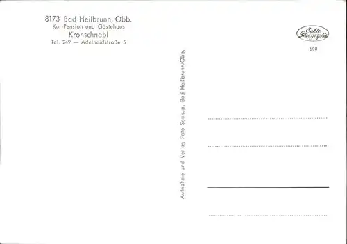 Bad Heilbrunn Kurpension Kronschnabel Alpenpanorama Kat. Bad Heilbrunn