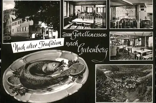 Gutenberg Lenningen Gasthaus Pension Loewen Post Forelle Gastraeume Totalansicht / Lenningen /Esslingen LKR