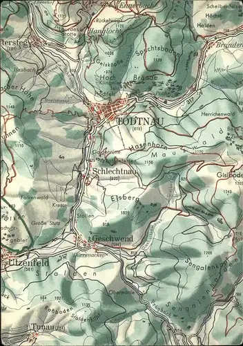 Todtnau Gebietskarte Kat. Todtnau