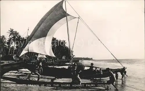 Berufe Fischer Fischerboot Ceylon Kat. Berufe