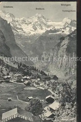 Berge Berghuetten Grosshorn Breithorn Wengen Tschingelhorn Kat. Berge