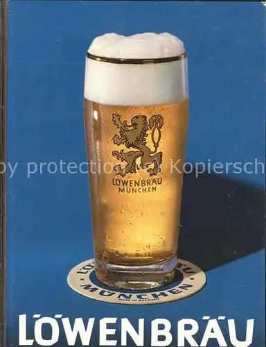 Bier Glas Loewenbraeu Muenchen Kat. Lebensmittel