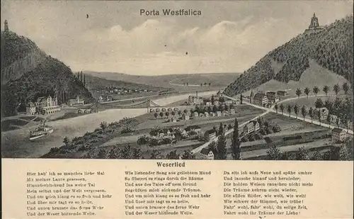 Porta Westfalica Panorama Weserliedtext Kat. Porta Westfalica
