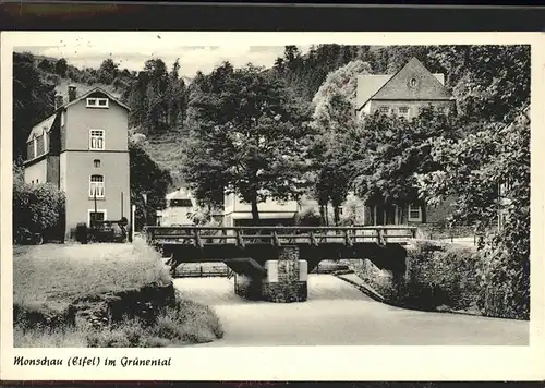 Monschau Im Gruenental Bruecke Kat. Monschau