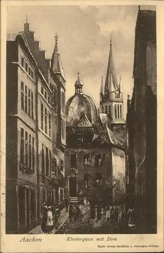 Aachen Klostergasse mit Dom Kat. Aachen