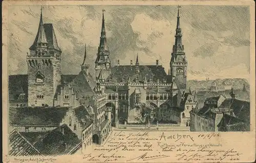 Aachen Rathaus mit Verwaltungsgebaeude Kat. Aachen