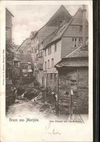 Montjoie Monschau Alte Haeuser am Laufenbach /  /