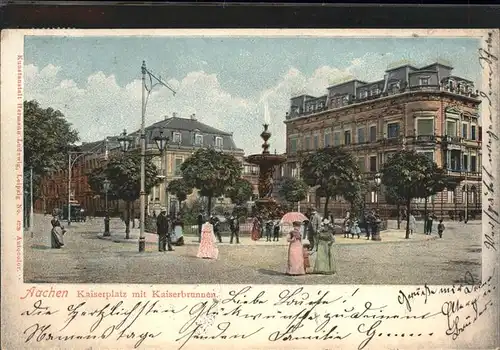 Aachen Kaiserplatz mit Kaiserbrunnen Kat. Aachen