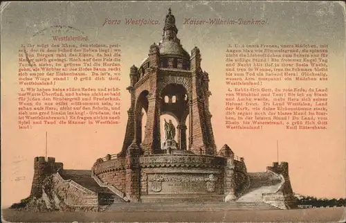 Porta Westfalica Kaiser Wilhelm Denkmal Kat. Porta Westfalica