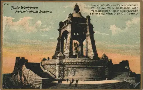 Porta Westfalica Kaiser Wilhelm Denkmal Feldpost Kat. Porta Westfalica