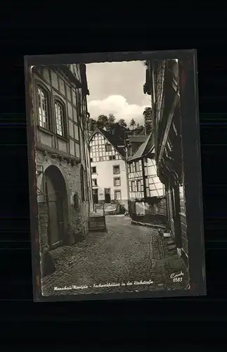 Monschau Fachwerkhaeuser in der Kirchstrasse Kat. Monschau