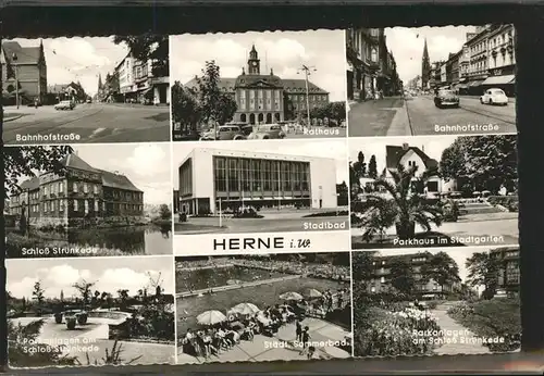 Herne Westfalen Bahnhofstr Rathaus Schloss Struenkede Parkanlagen Parkhaus Sommerbad / Herne /Herne Stadtkreis