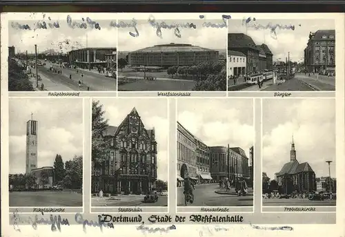 Dortmund Hauptbahnhof Westfalenhalle Burgtor Nikolaikirche Stadthaus Hansastr Probsteikirche Kat. Dortmund