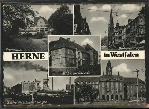 Herne Westfalen parkhaus Schloss Struenkede Bahnhofstr Zeche Friedr d Grosse Rathaus / Herne /Herne Stadtkreis