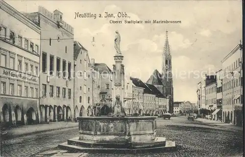 Neuoetting Oberer Stadtplatz Marienbrunnen Kat. Neuoetting