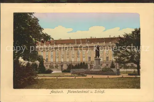 Ansbach Mittelfranken Platanendenkmal Schloss Kat. Ansbach