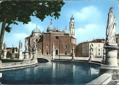 Padova Prato della Valle ora Piazza Vittorio Emanuele Basilica di S Giustina Kat. Padova