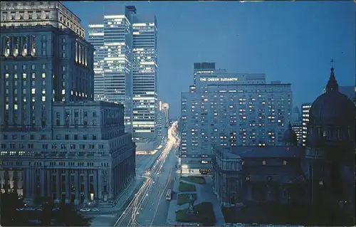 kk53695 Montreal Quebec Night view of Dorchester Street Kategorie. Montreal Alte Ansichtskarten