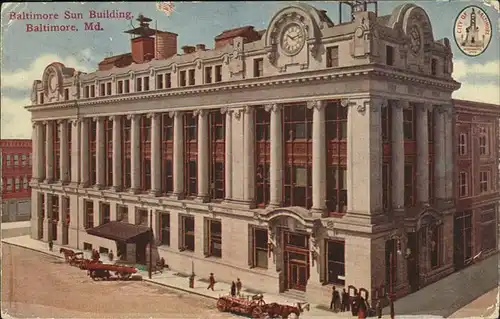 Baltimore Maryland Baltimore Sun Building Pferdefuhrwerk Kat. Baltimore