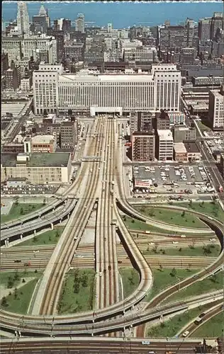 Chicago Illinois Eisenhower Expressway United States Post Office Building Dan Ryan John F. Kennedy Expressway aerial view Kat. Chicago