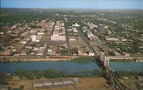 Sacramento California Tower Bridge State Capital aerial view Kat. Sacramento