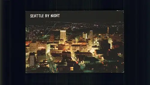 Seattle Skyline at night seen from Space Needle Kat. Seattle