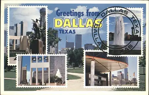 Dallas Texas Various views Monument Skyscraper Fountain Kat. Dallas