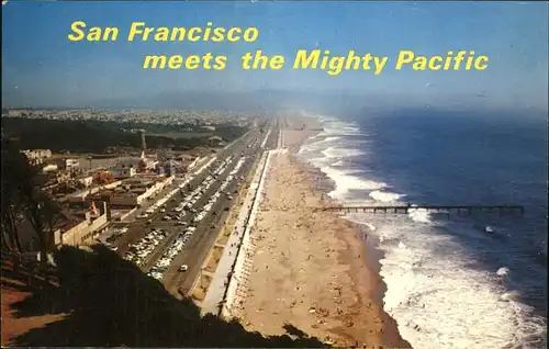 San Francisco California Ocean Beach and Great Highway Kat. San Francisco