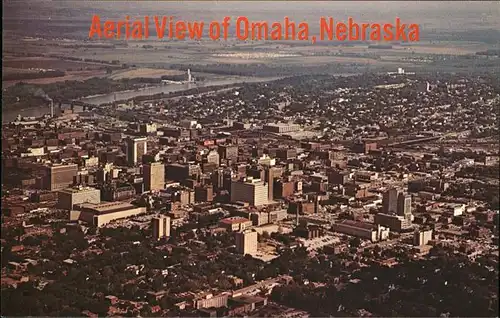 Omaha Nebraska Aerial view Missouri River Aksarben Bridge Kat. Omaha