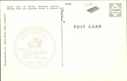 Omaha Nebraska Aerial view Missouri River Aksarben Bridge Kat. Omaha