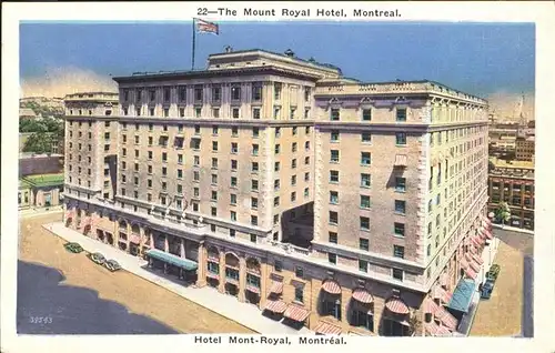 kk53931 Montreal Quebec Hotel Mont Royal Kategorie. Montreal Alte Ansichtskarten