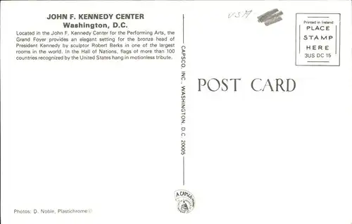 Washington DC John F. Kennedy Center for Performing Arts Cultural Center Hall of Nations Flags Kat. Washington